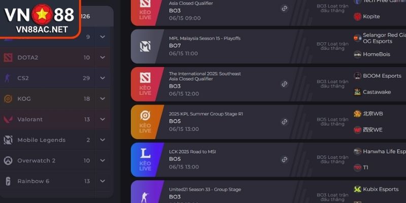 Tổng quan về loại hình E-Sports VN88
