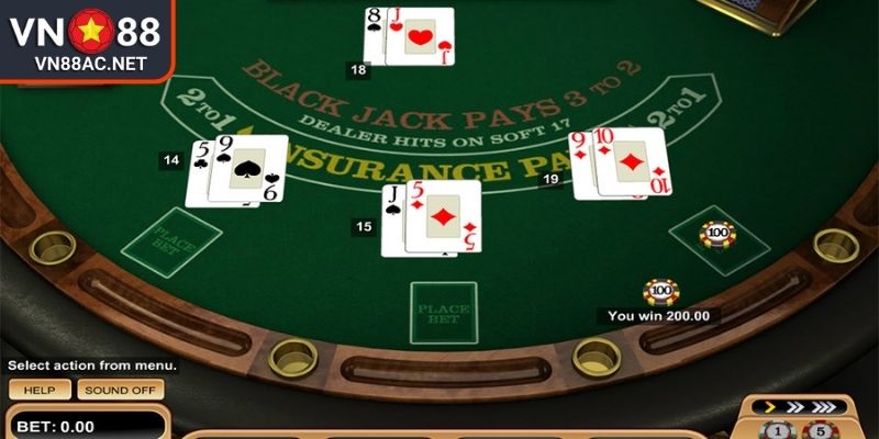Blackjack tại sảnh Evolution VN88