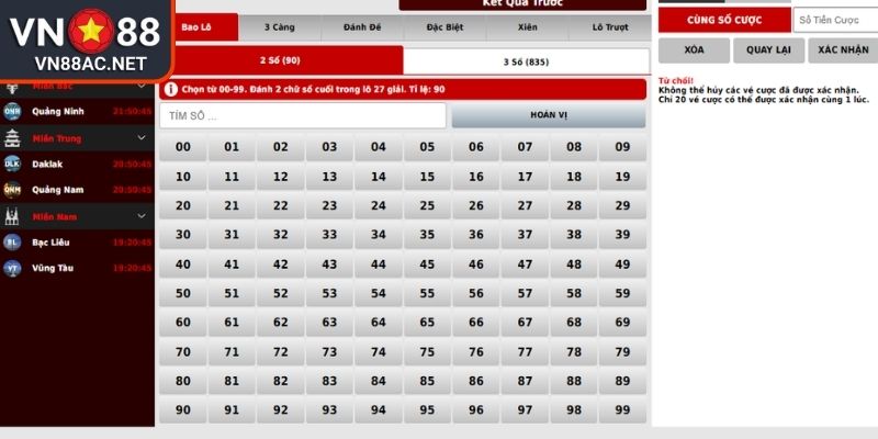 Xổ Số 3 miền VN88 Cách Chơi Cơ Bản Dành Cho Người Mới 3 Bắt xổ số 3 miền VN88 theo cặp số trên dưới